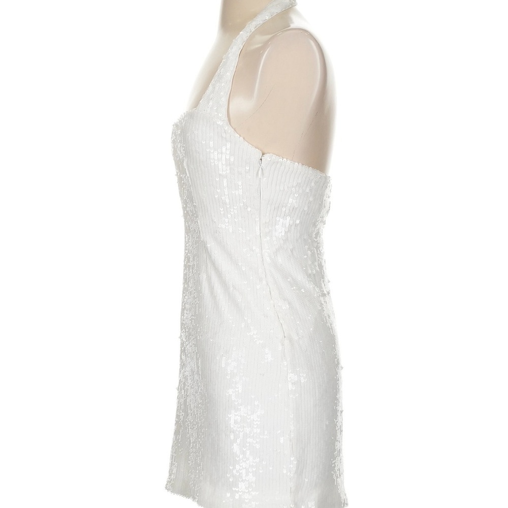 Show Me Your MuMu White Sequin Halter Mini Dress - Picture 9 of 12